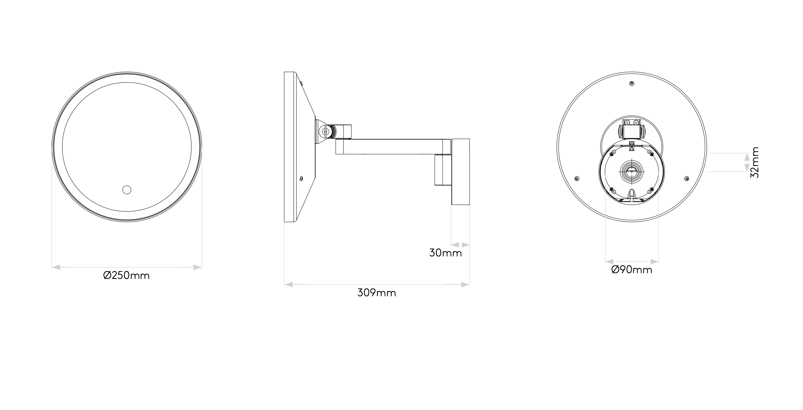 Nagoya Wall Light with Mirror, Black, LED, Motion Sensor, IP44