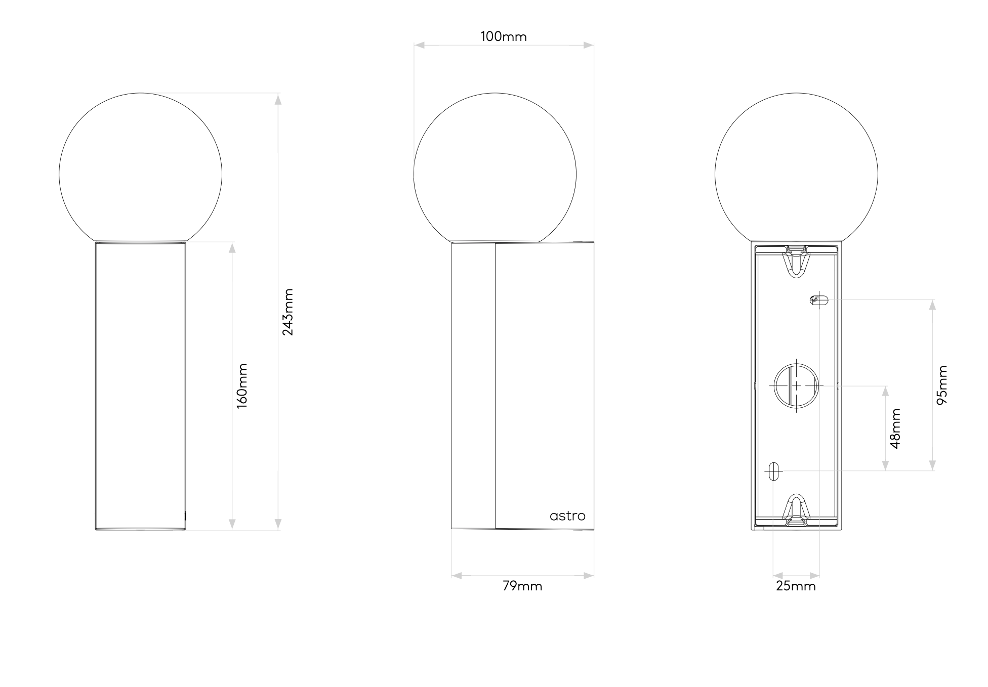 Ortona Wall Light, Single, Black, G9, IP44