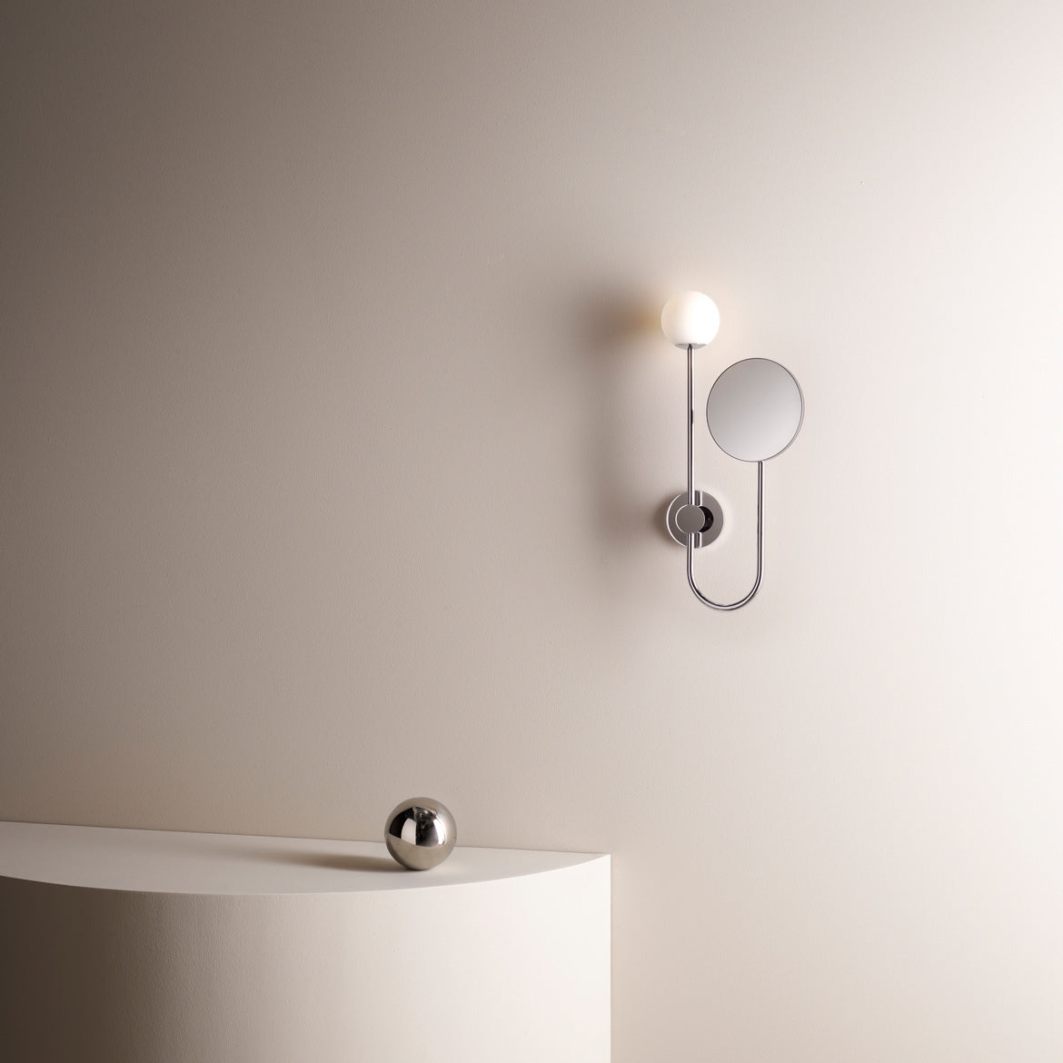 Orb Wall Light with Mirror, Chrome, G9, IP44