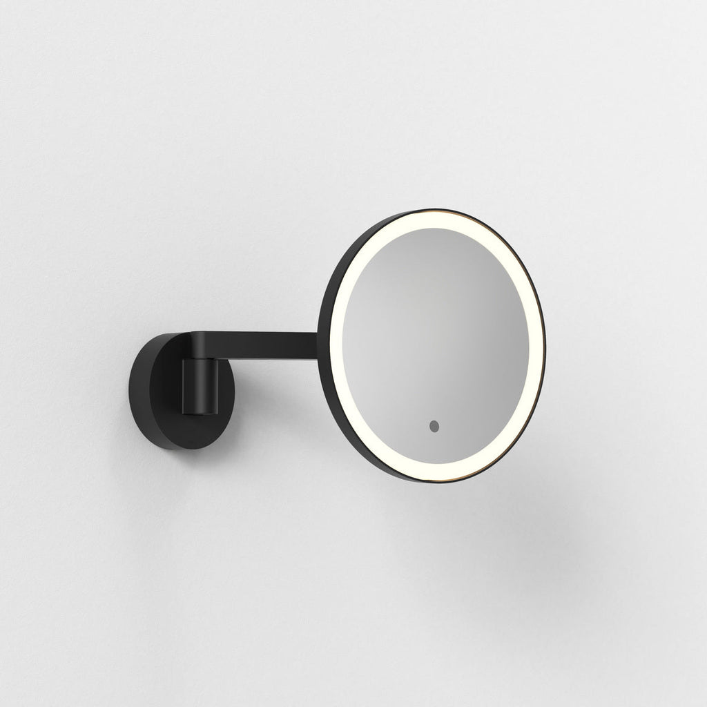 Nagoya Wall Light with Mirror, Black, LED, Motion Sensor, IP44