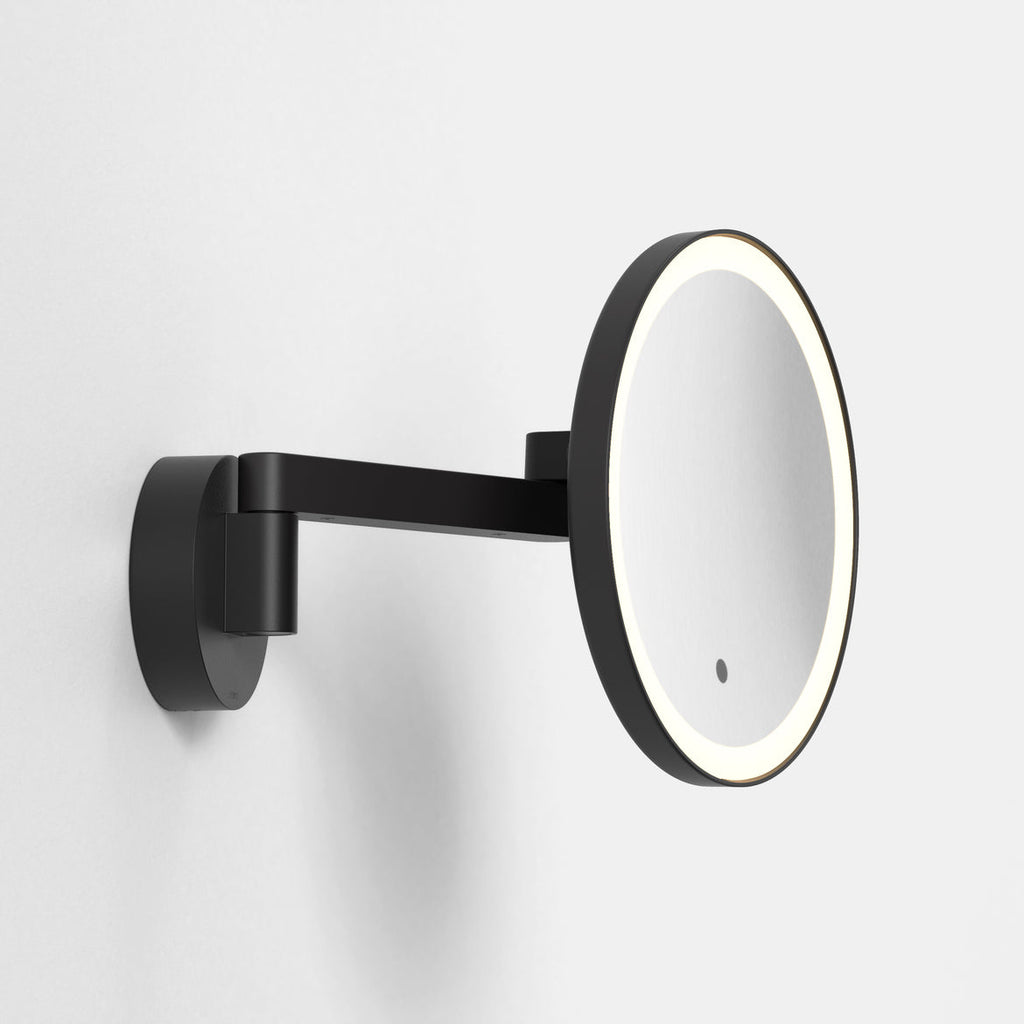 Nagoya Wall Light with Mirror, Black, LED, Motion Sensor, IP44