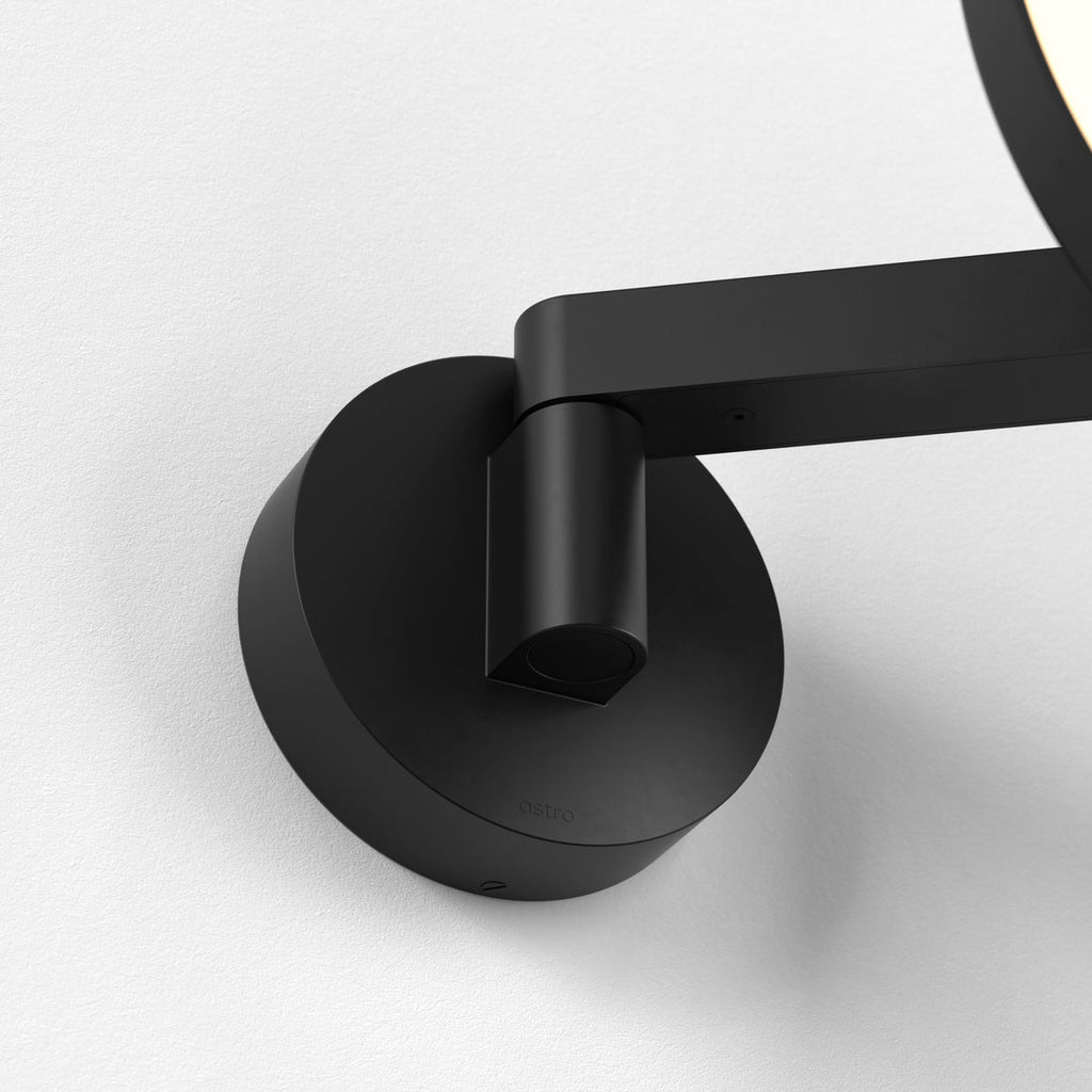 Nagoya Wall Light with Mirror, Black, LED, Motion Sensor, IP44