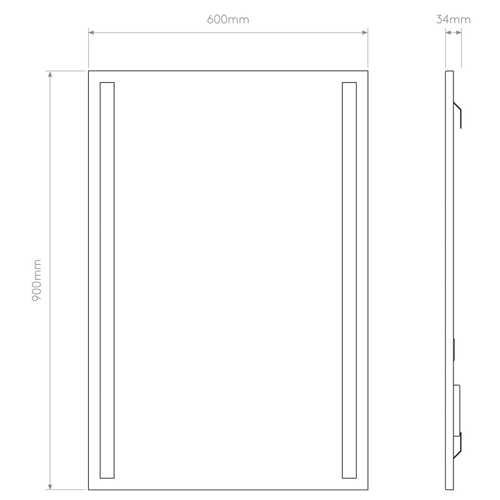 Avlon Illuminated Mirror, 900, LED, NO DIM, IP44