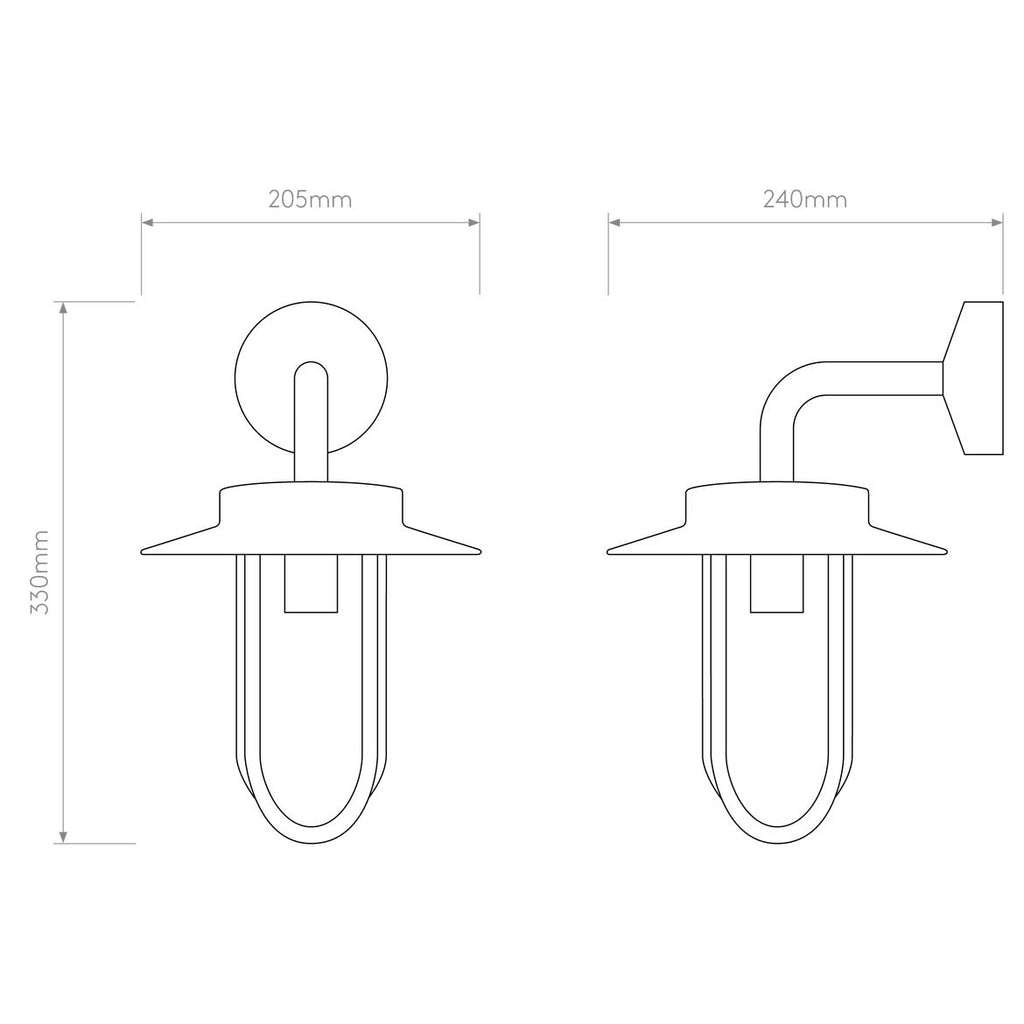 Montparnasse Wall Light, E27, IP44