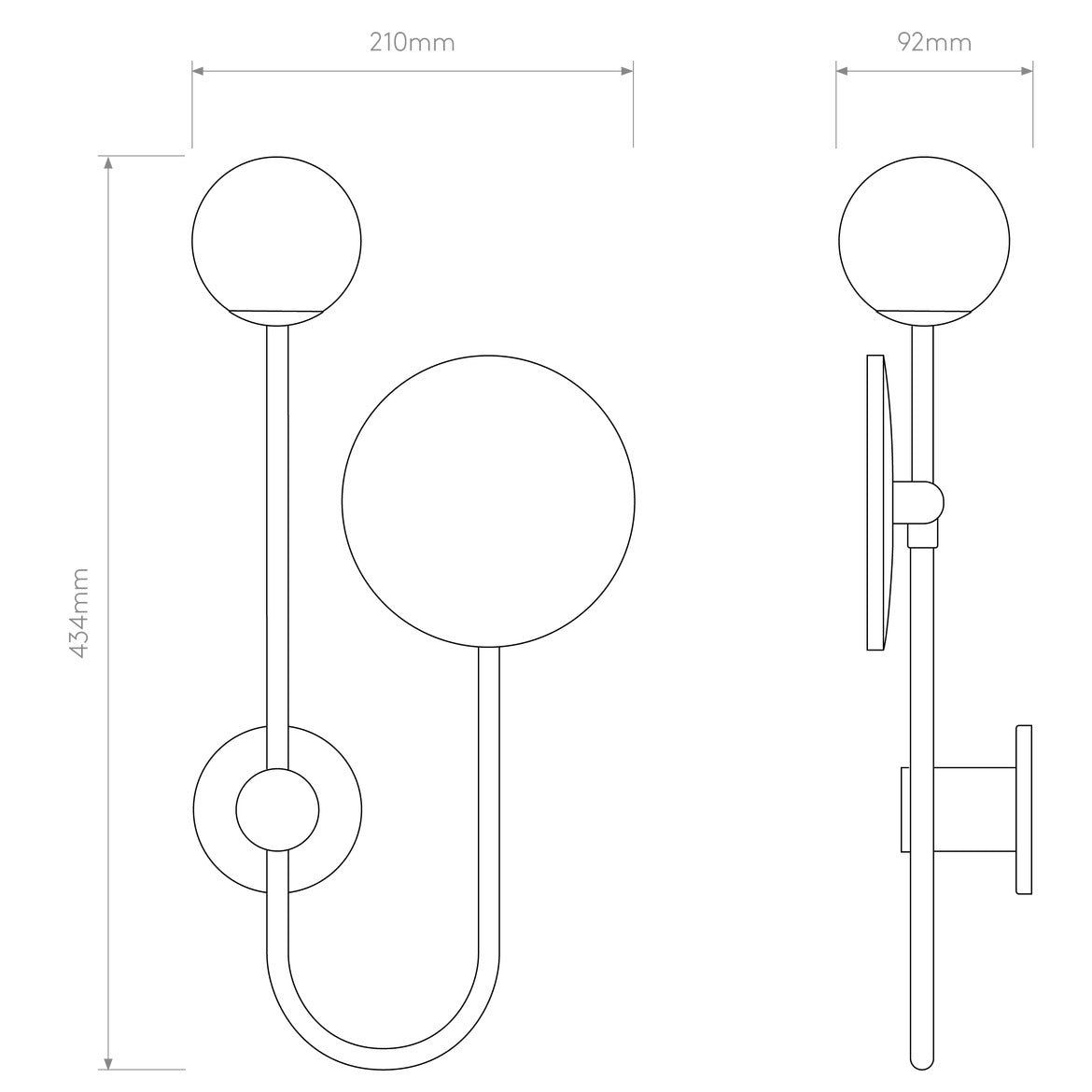Orb Wall Light with Mirror, Chrome, G9, IP44