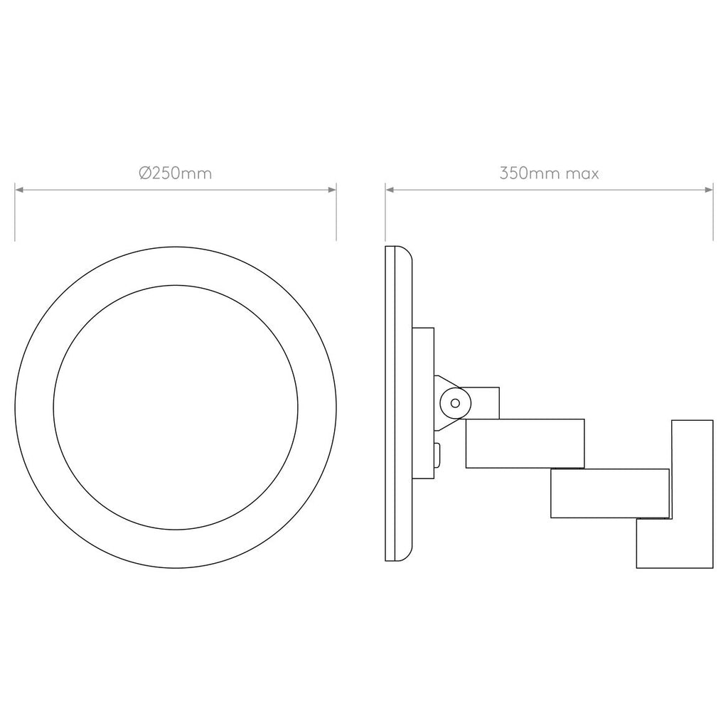 Niimi Wall Light with Mirror, Chrome, LED, NO DIM, IP44