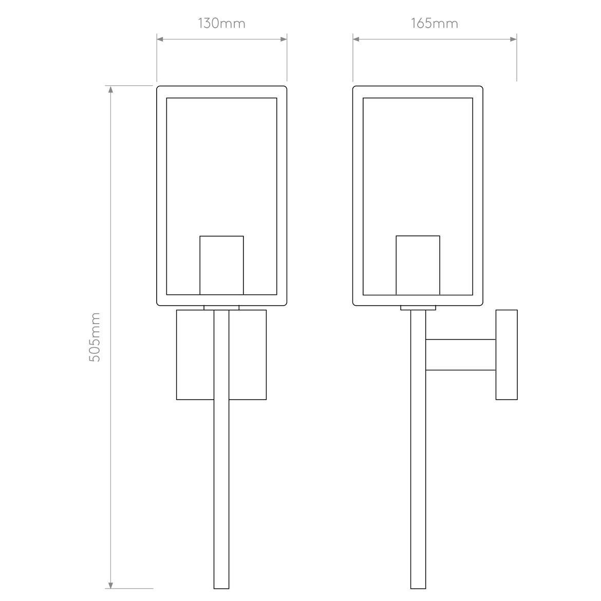 Coach Wall Light, Black, E27, IP44