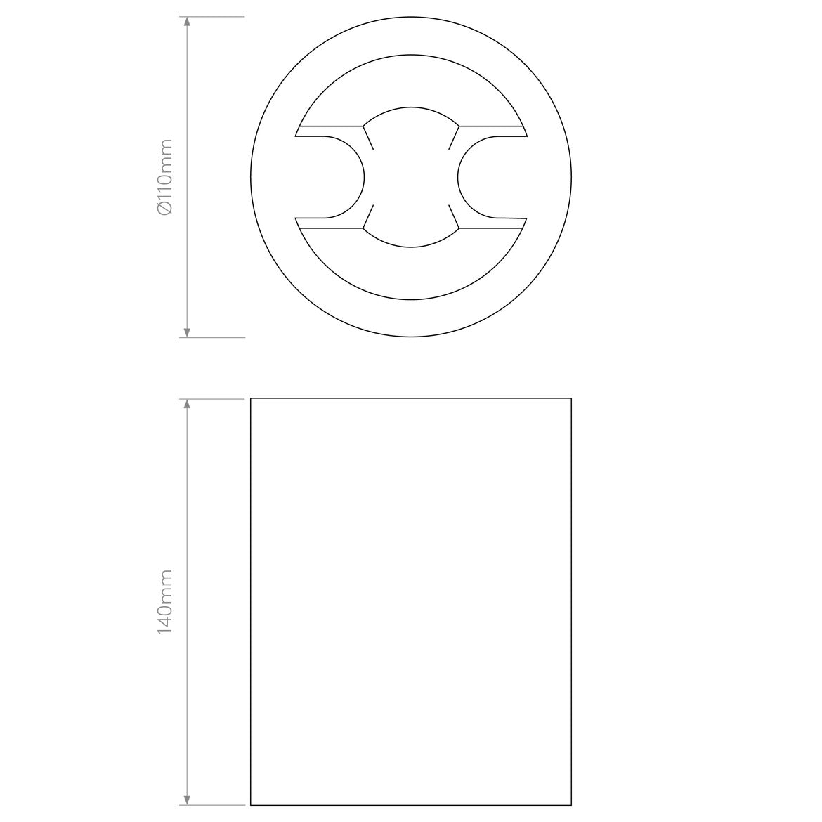 Osca 140 Ceiling, Round, Plaster, GU10, IP20