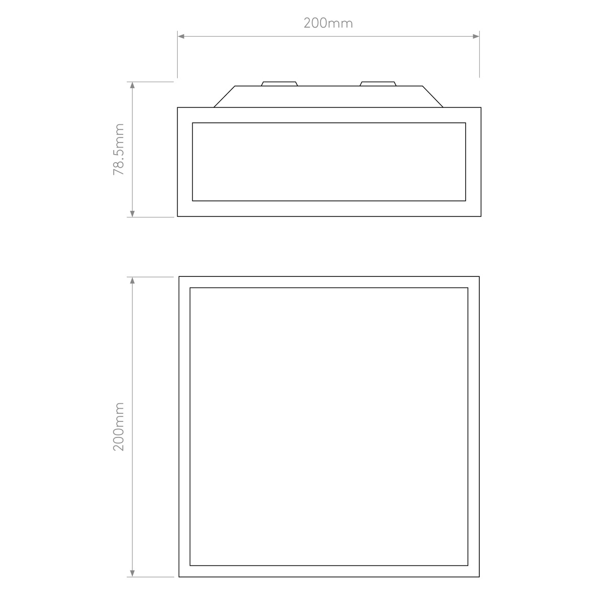 Mashiko 200 Small Square Ceiling, Black, E27, IP44
