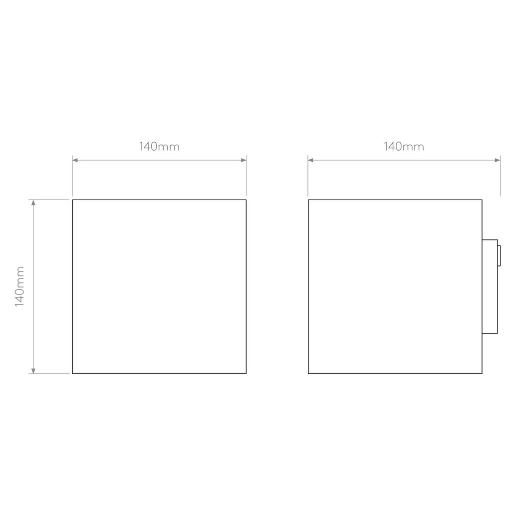 Pienza Wall Light, Square, 2 Beams, IP20