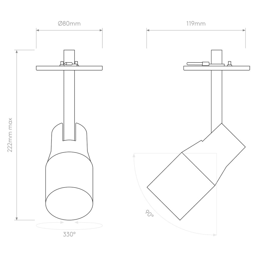 Apollo Spot Light, Adjustable, White, GU10, IP20