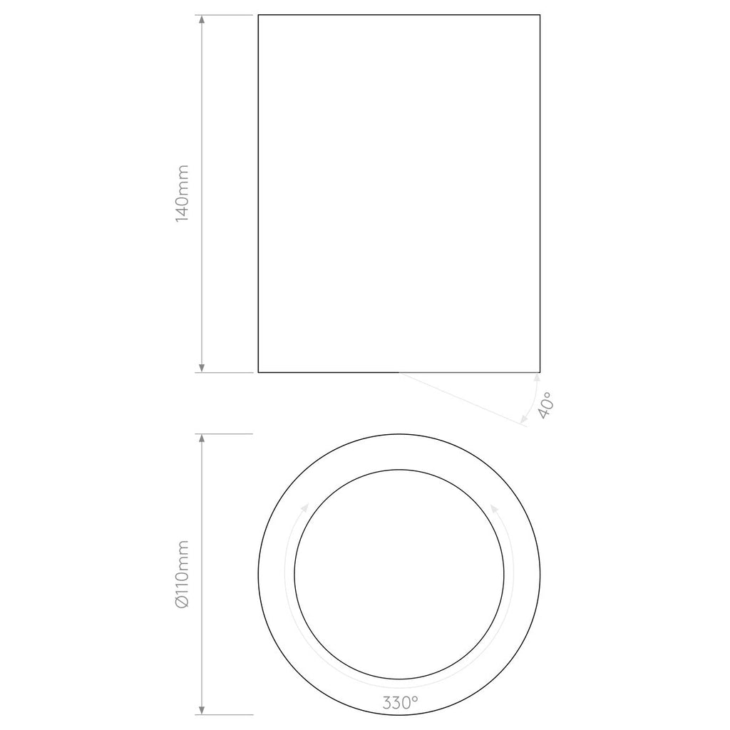 Osca 140 Adjustable Ceiling, Round, Plaster, GU10, IP20