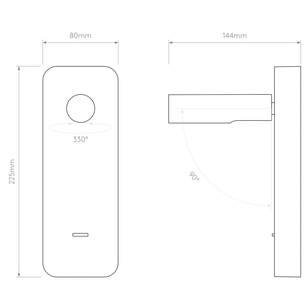 Enna Reading Wall Light, Rectangle USB, LED, IP20