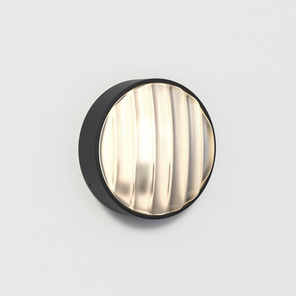 Montreal Round Wall Light, Black, IP44
