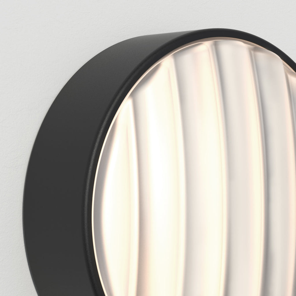 Montreal Round Wall Light, Black, IP44