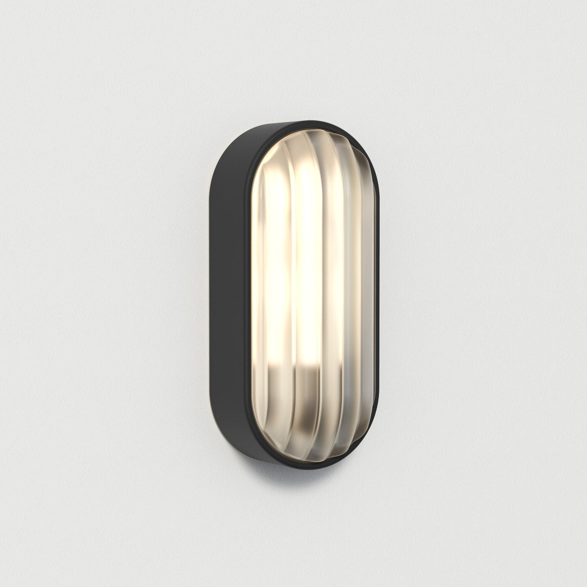 Montreal Oval Wall Light, Black, E27, IP44