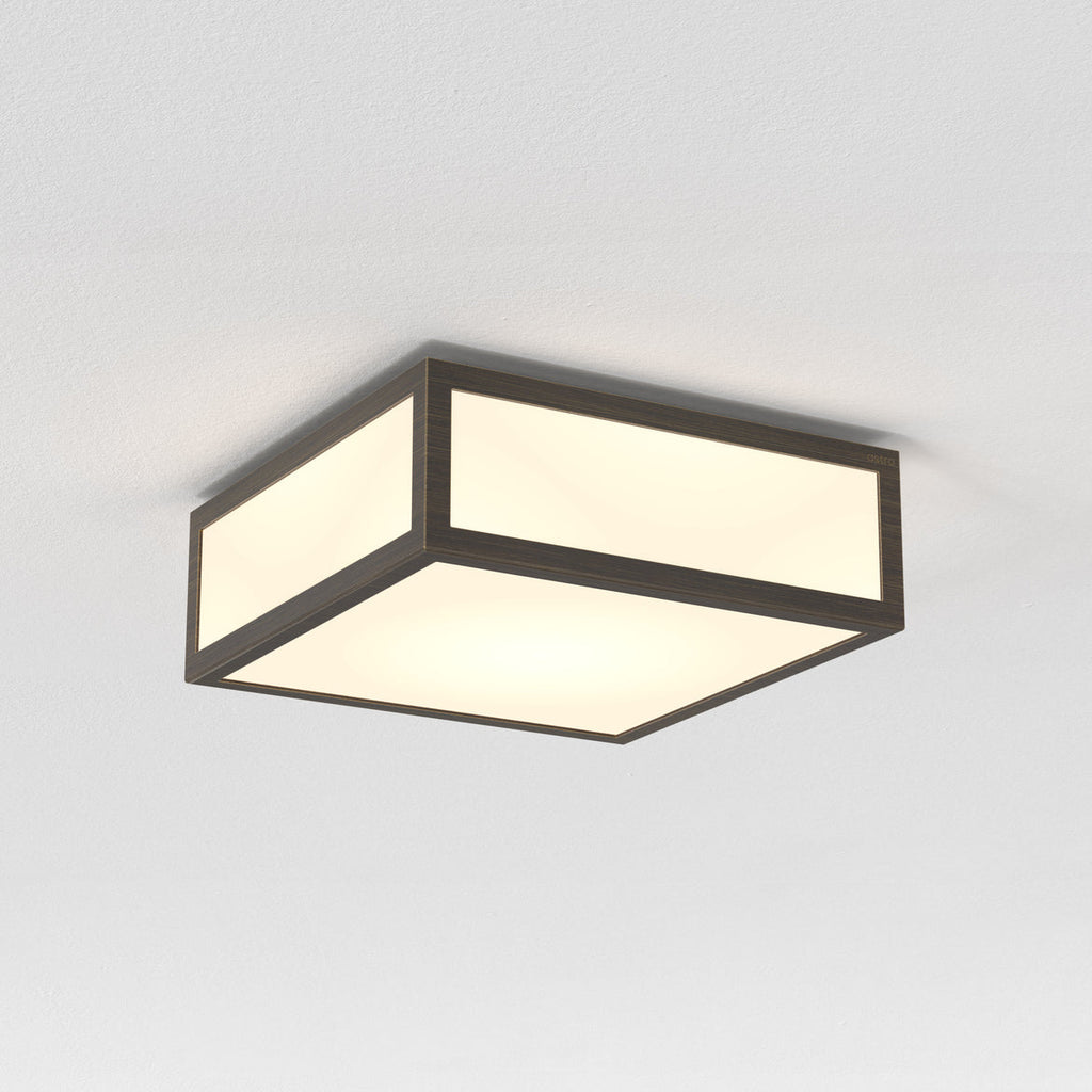 Mashiko 200 Small Square Ceiling, Black, E27, IP44
