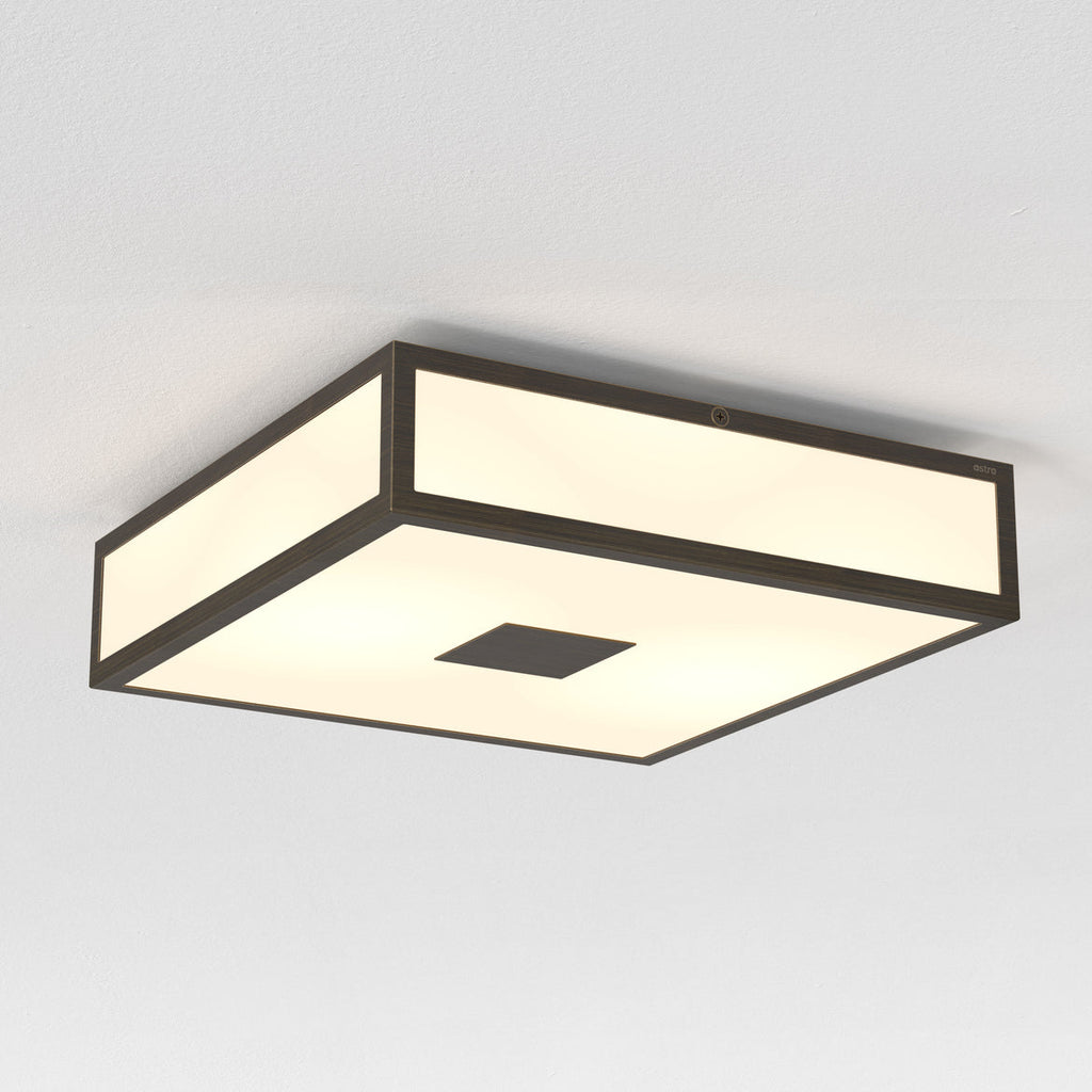 Mashiko 300 Medium Square Ceiling, Bronze, E27, IP44
