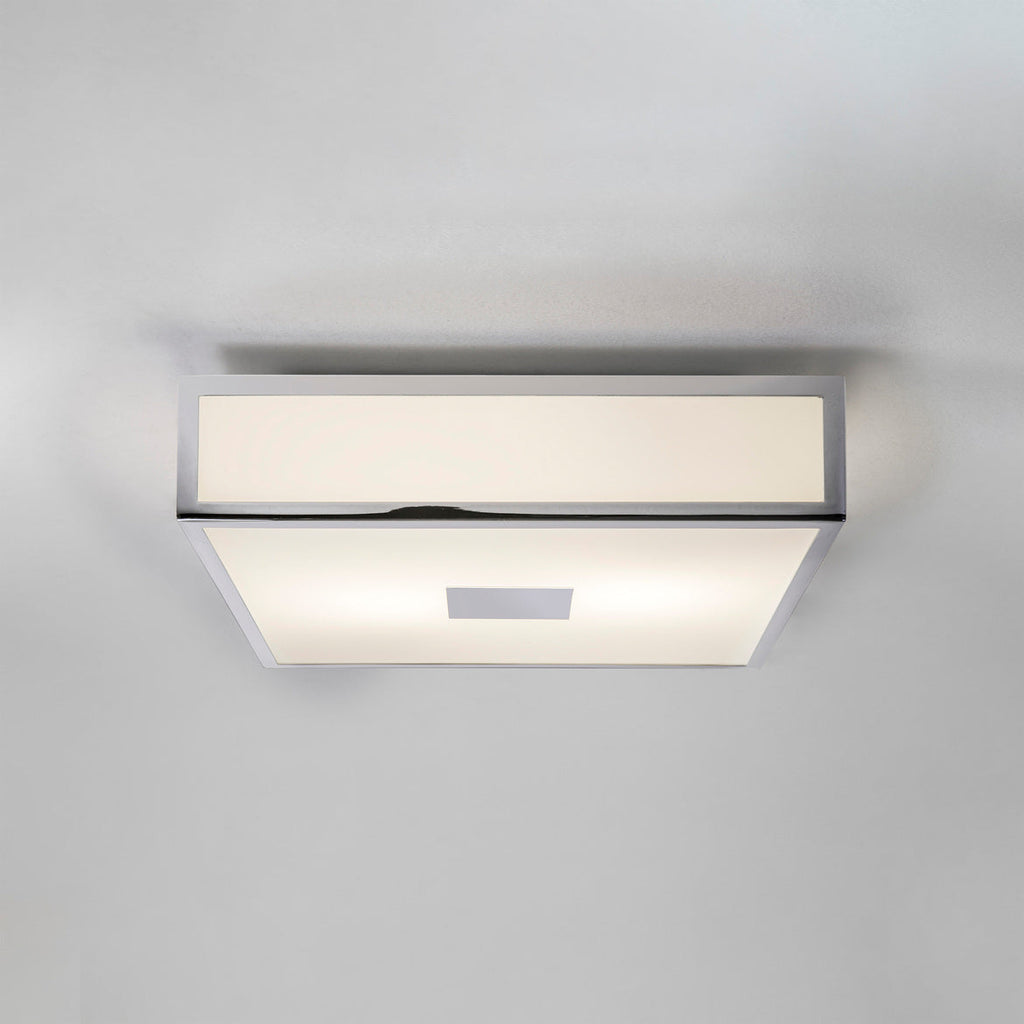 Mashiko 300 Medium Square Ceiling, Chrome, E27, IP44