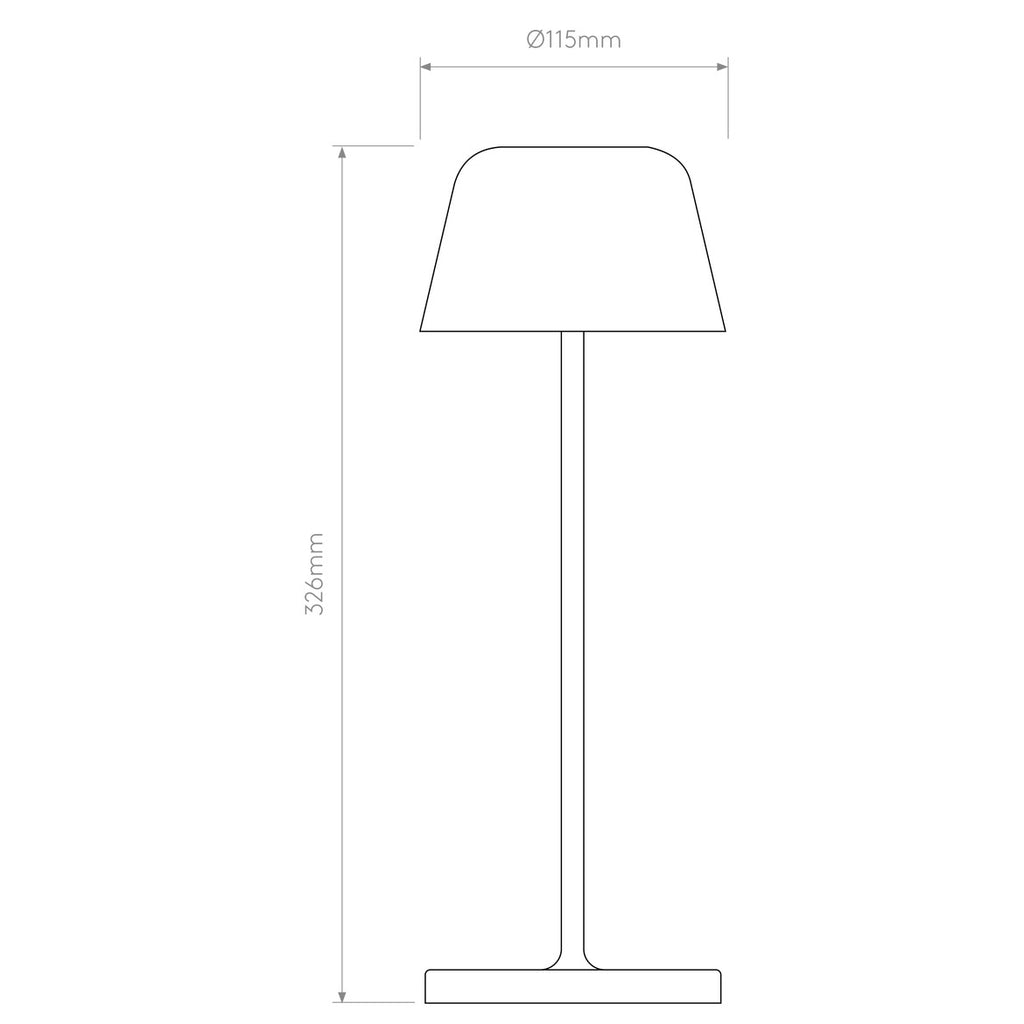 Nomad Table Lamp, White, LED, Wireless, Push Dim, IP65