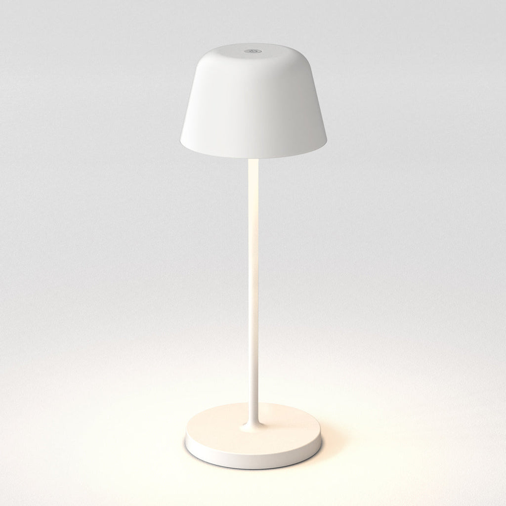 Nomad Table Lamp, White, LED, Wireless, Push Dim, IP65