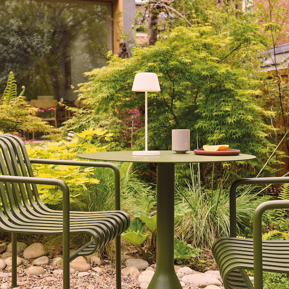 Nomad Table Lamp, White, LED, Wireless, Push Dim, IP65