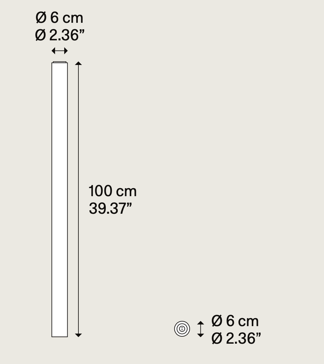 A-Tube Ceiling 100 cm L, Bronze, GU10, IP20