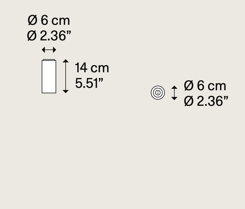 A-Tube Ceiling Spot, 14 cm L, Black, GU10, IP20