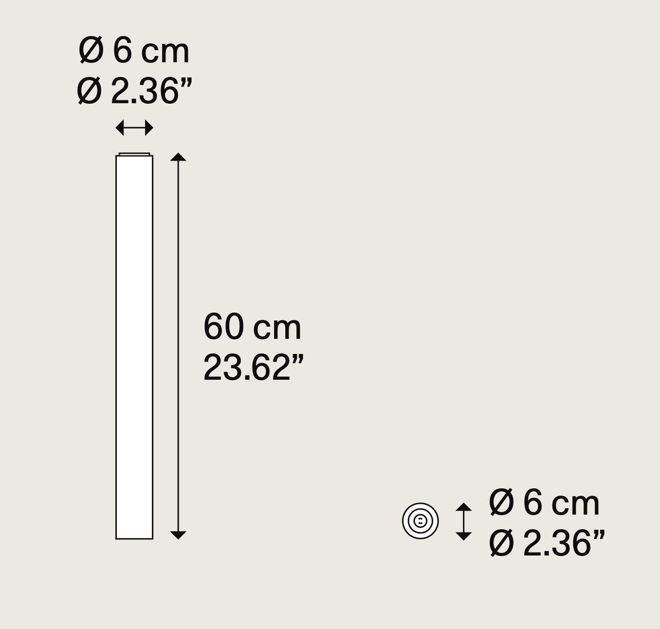 A-Tube Ceiling 60 cm L, Black, GU10, IP20