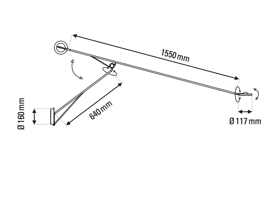 Aaro Adjustable Reading Wall, Black, LED, Touch Dim or Triac Dim, IP20