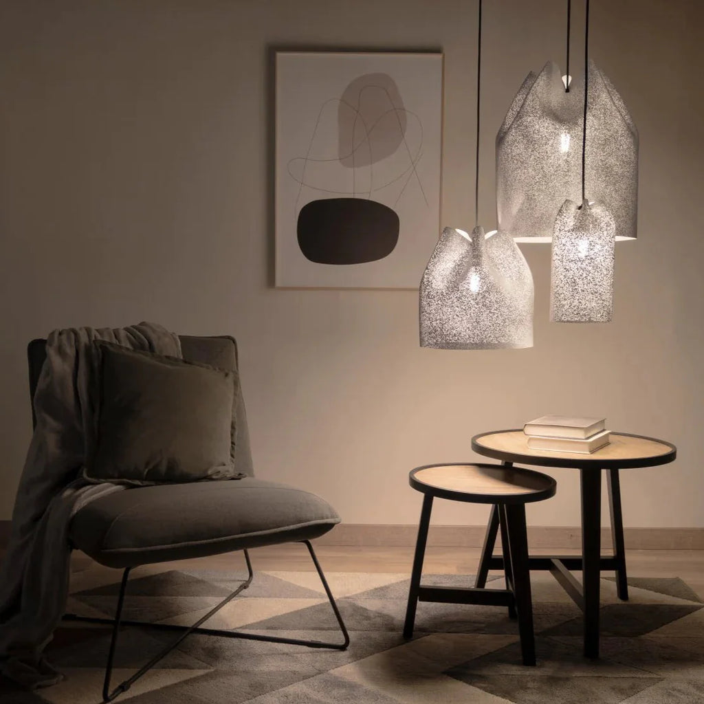 Agasallo Pendant, Tall, 16 cm ø, Steel Mesh, E27, Triac Dim, IP20