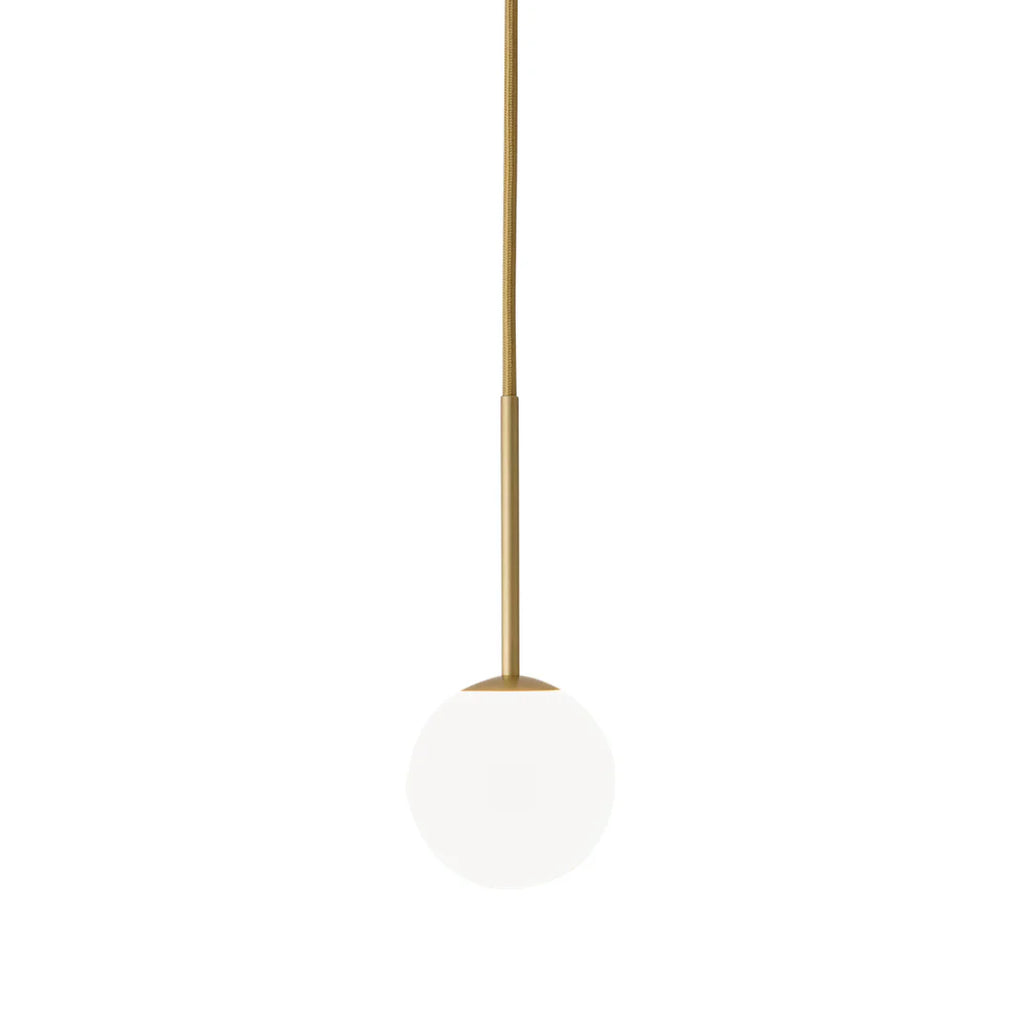 Alfi Pendant, White Glass with Gold Hardware, LED, Surface, On/Off, IP20