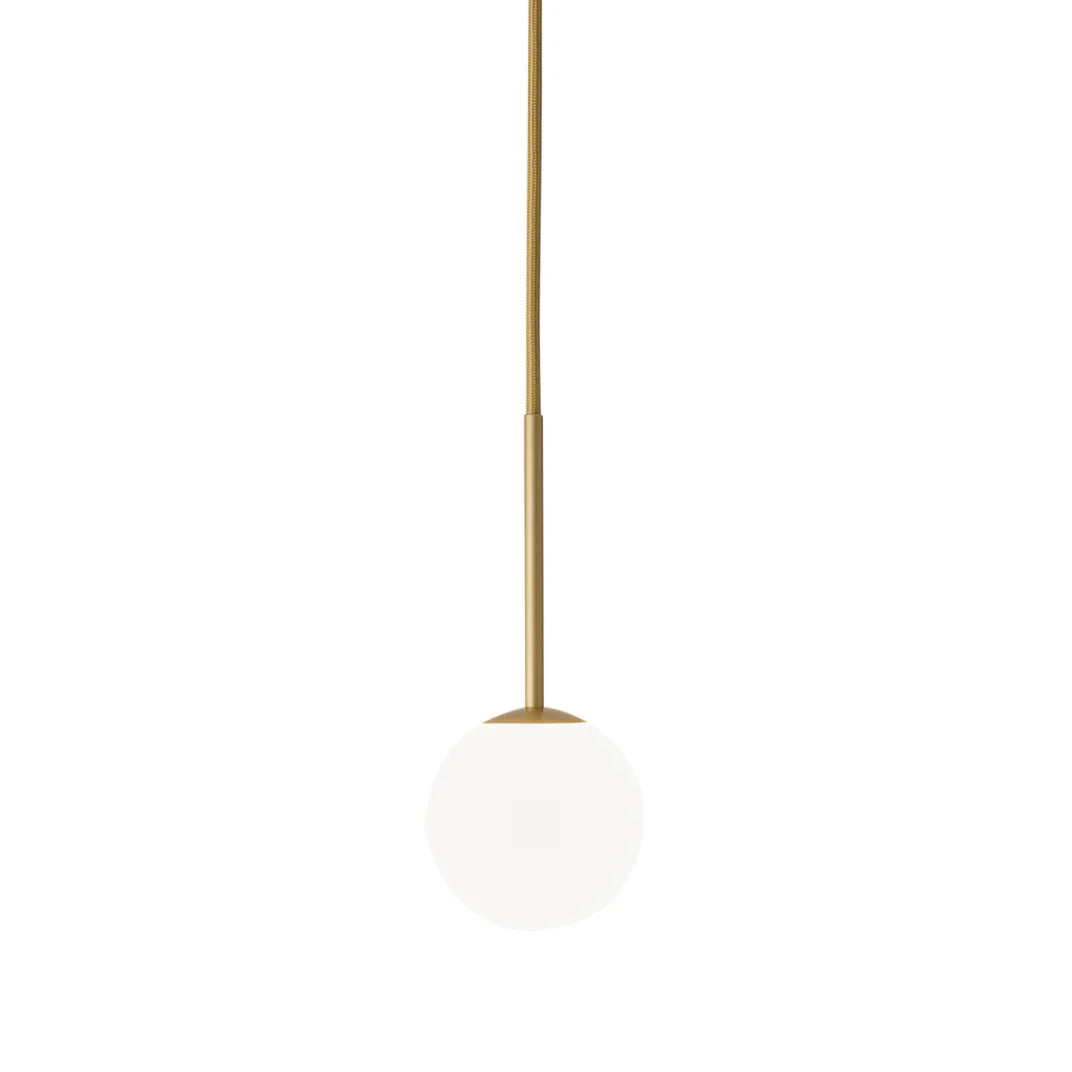 Alfi Pendant, White Glass with Gold Hardware, LED, Recessed, On/Off, IP20