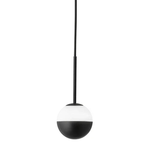 Alfi Pendant, White Glass with Black Cap, LED, Recessed, On/Off, IP20