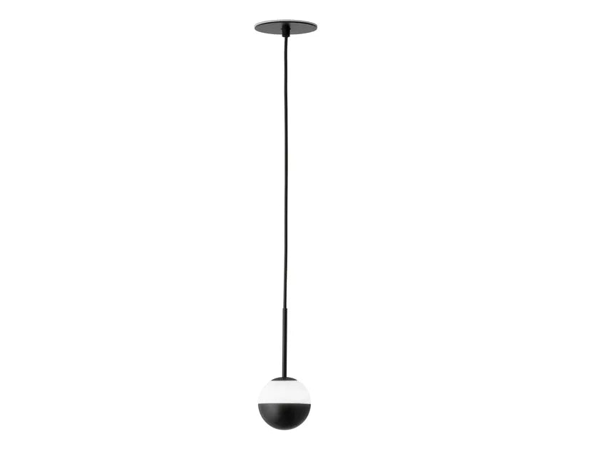Alfi Pendant, White Glass with Black Cap, LED, Recessed, On/Off, IP20