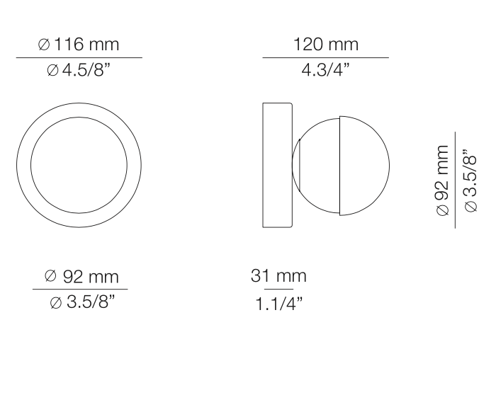 Alfi Spot Light, White Glass with Front Gold Cap, LED, Surface, On/Off, IP20