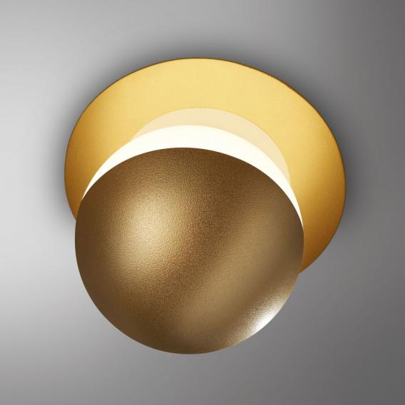 Alfi Spot Light, White Glass with Front Gold Cap, LED, Surface, On/Off, IP20