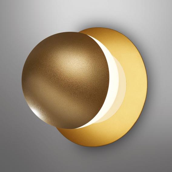 Alfi Wall Light, White Glass with Front Gold Cap, Recessed, On/Off, IP20