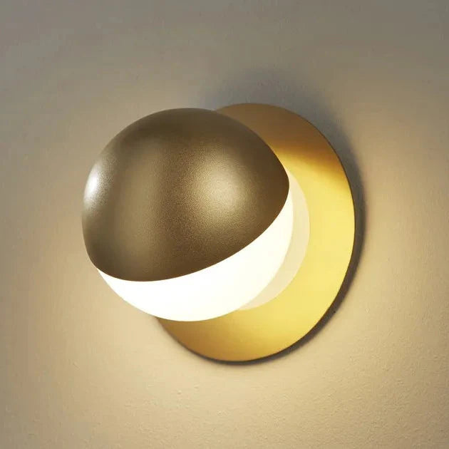 Alfi Wall Light, White Glass with Tilted Gold Cap, LED, Surface, On/Off, IP20
