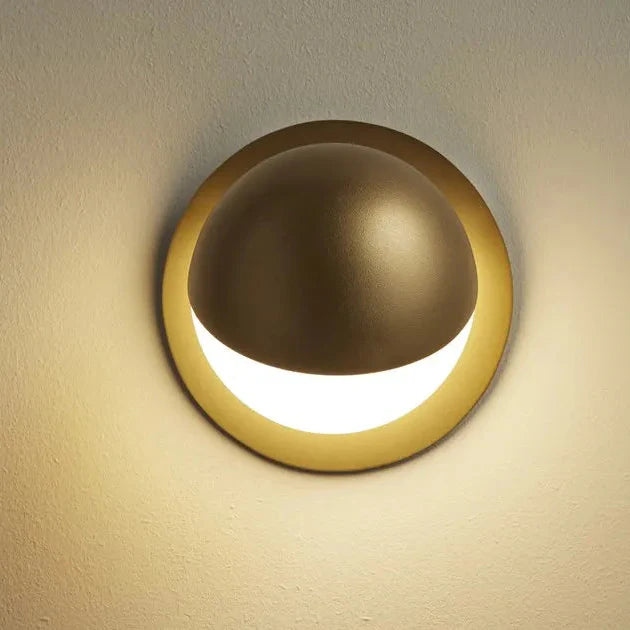 Alfi Wall Light, White Glass with Tilted Gold Cap, LED, Recessed, On/Off, IP20
