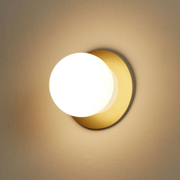 Alfi Wall Light, White Glass with Gold Hardware, LED, Surface, On/Off, IP20