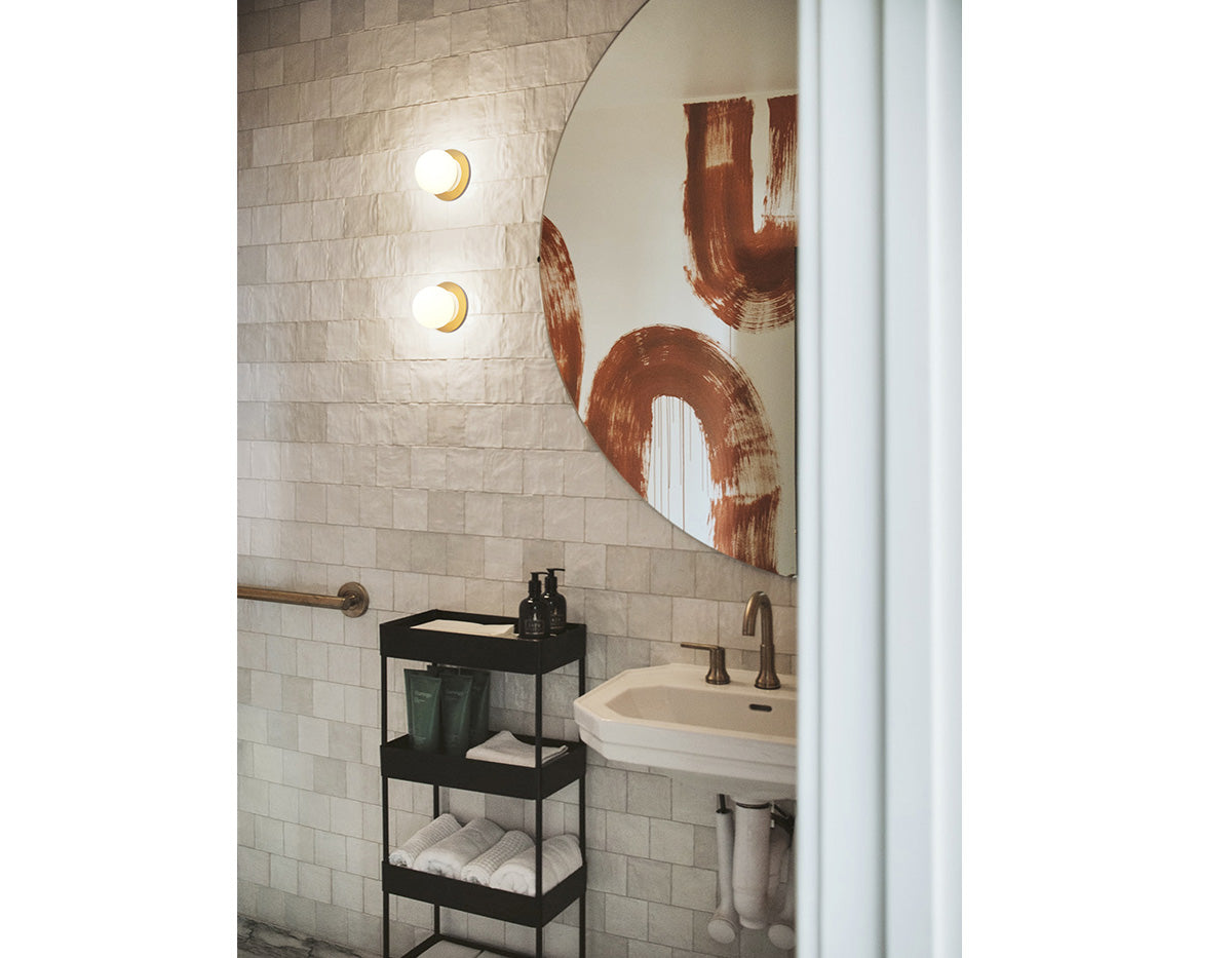 Alfi Spot Light, White Glass with Gold Hardware, LED, Recessed, On/Off, IP20