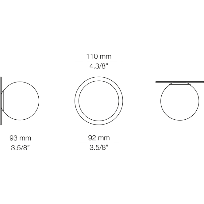 Alfi Wall Light, White Glass with Black Hardware, LED, Recessed, On/Off, IP20