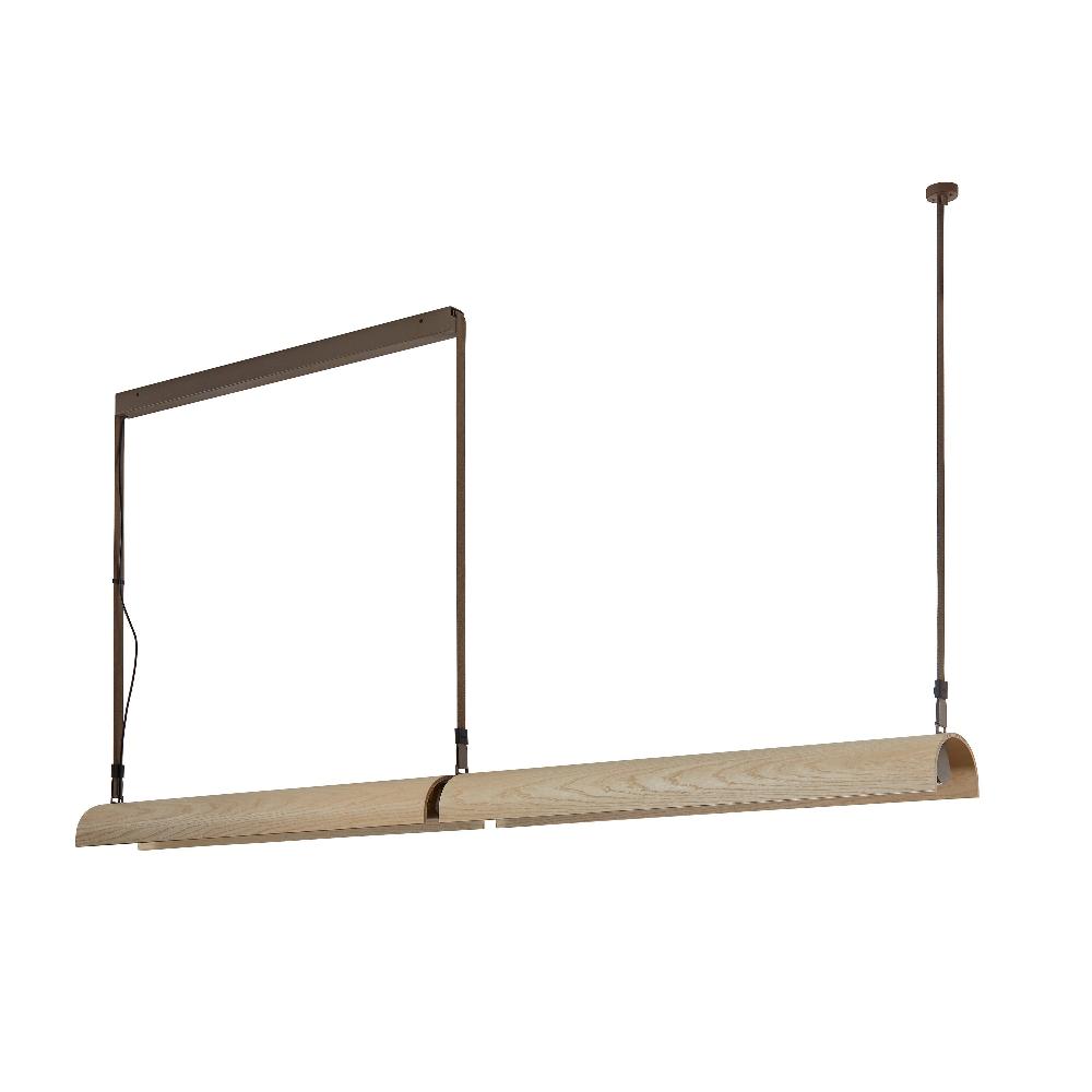 Aluet Linear Double Pendant, 203 cm, Ash Wood, Indirect Only, LED, 70W, Triac Dim, IP20