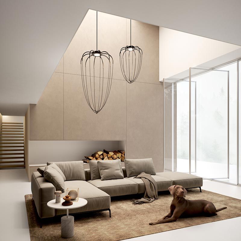 Alysoid Pendant with Brass Beads, 51.5 cm ø x 100, LED, Phase Dim, IP20