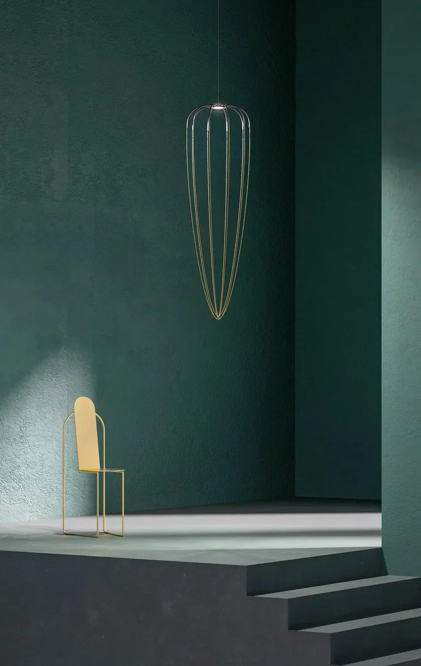 Alysoid Pendant with Brass Beads, 51.5 cm ø x 100, LED, Phase Dim, IP20