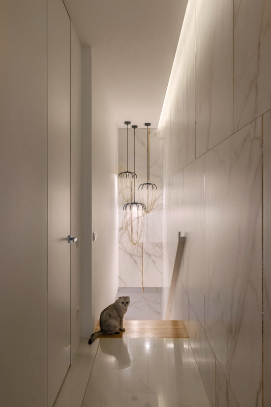 Alysoid Pendant with Brass Beads, 51.5 cm ø x 100, LED, Phase Dim, IP20