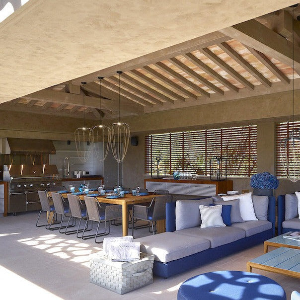 Alysoid Pendant with Brass Beads, 43 cm ø x 80, LED, Phase Dim, IP20