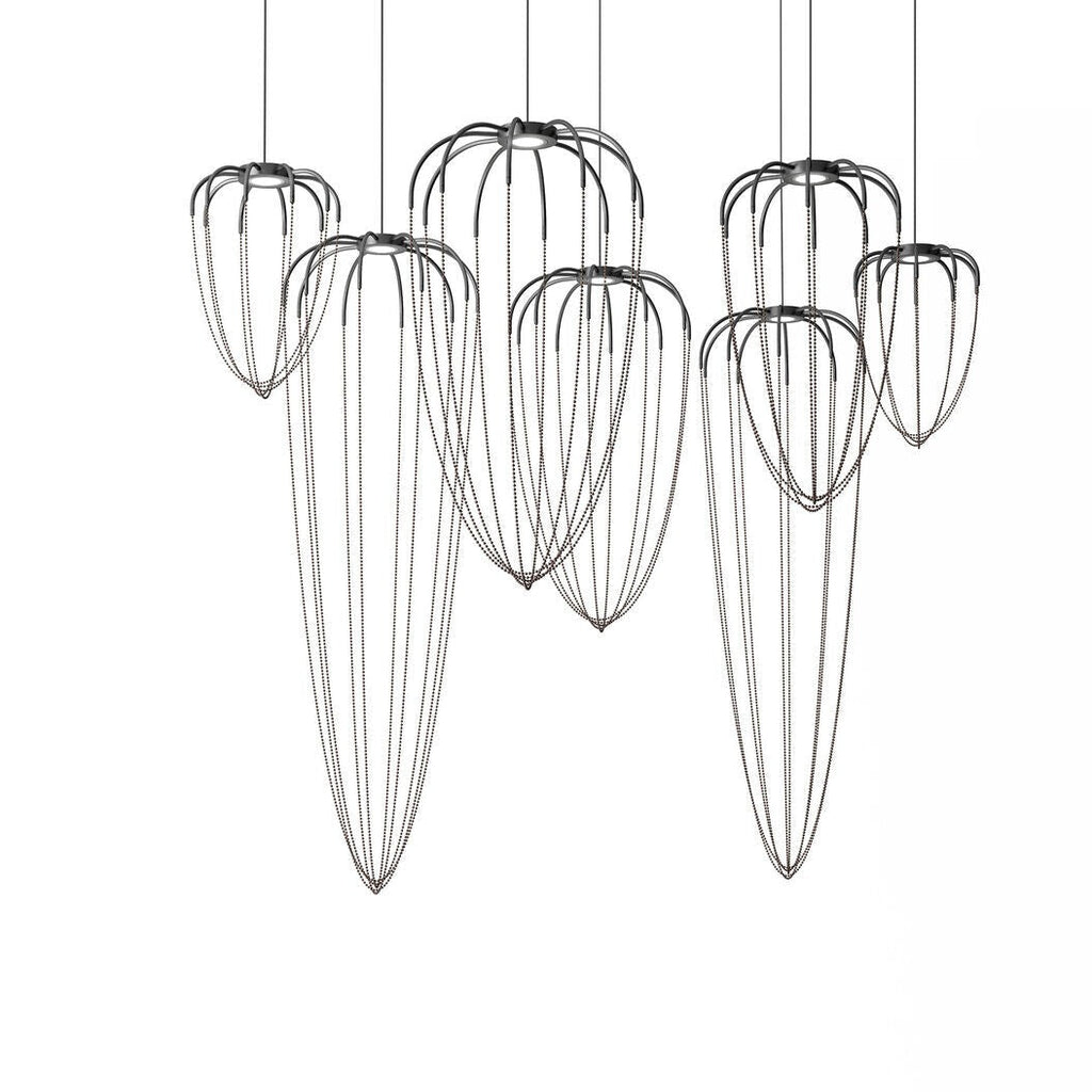Alysoid Pendant with Black Nickel Beads, 34.5 cm ø x 54, LED, Phase Dim, IP20