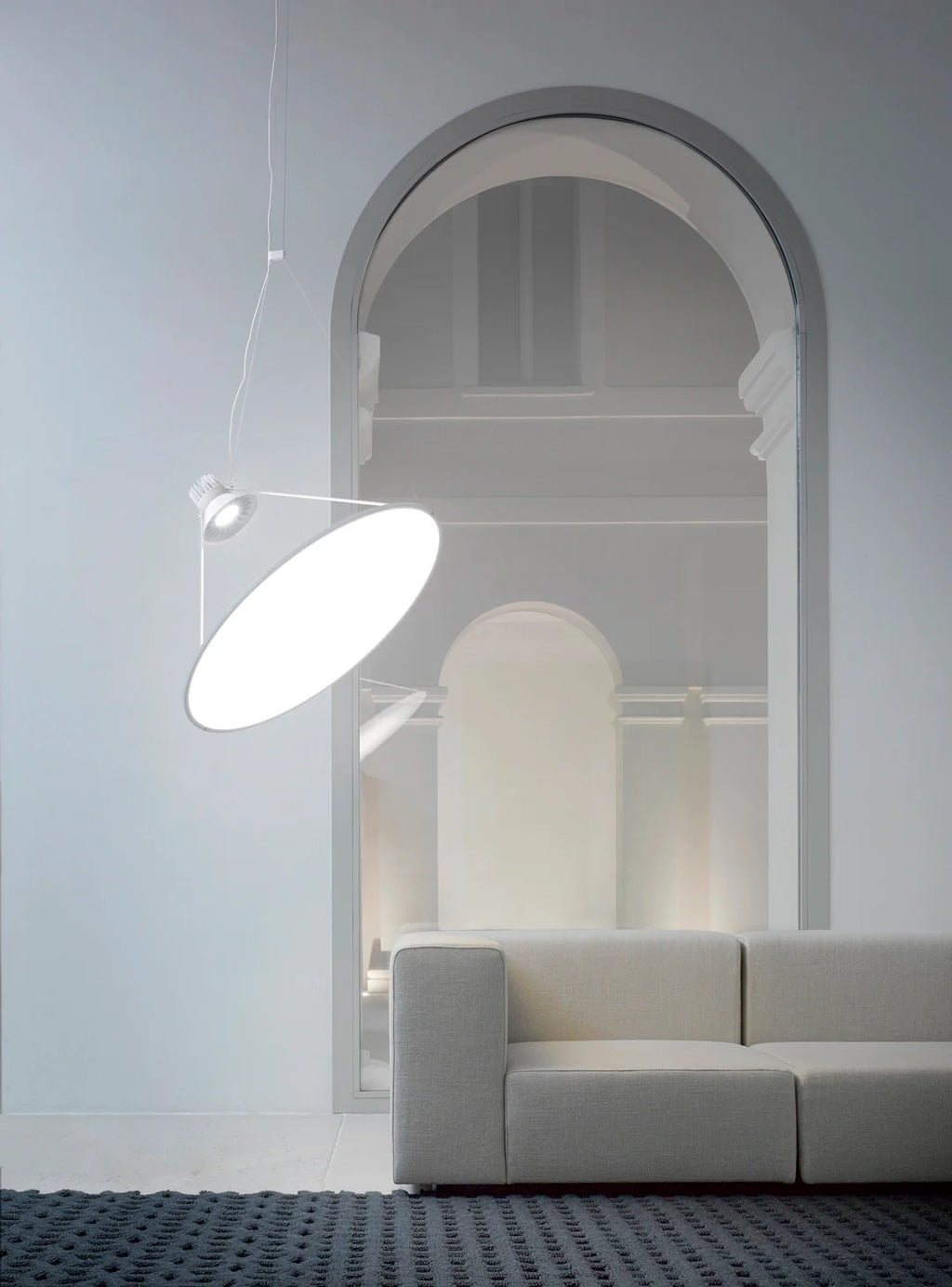 Amisol Pendant, White Stretch Reflector, 108 cm, LED, Push/DALI Dim, IP20